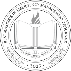 Intelligent.com 2023 Best Master's in Emergency Management Programs badge
