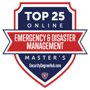 Securitydegreehub.com Top Online Emergency and Disaster Management Master's badge