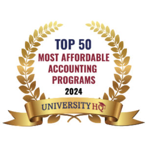 UniversityHQ.org 2024 Most Affordable Accounting Schools badge