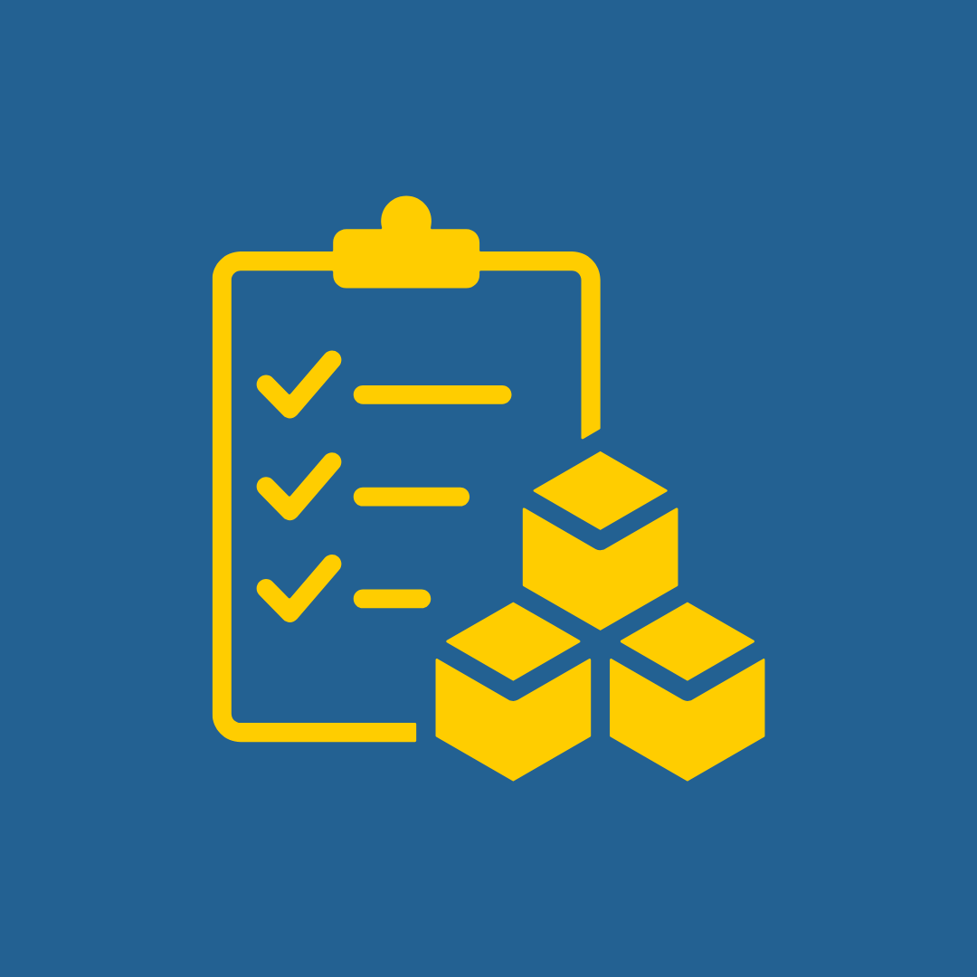 task list icon yellow with blue background