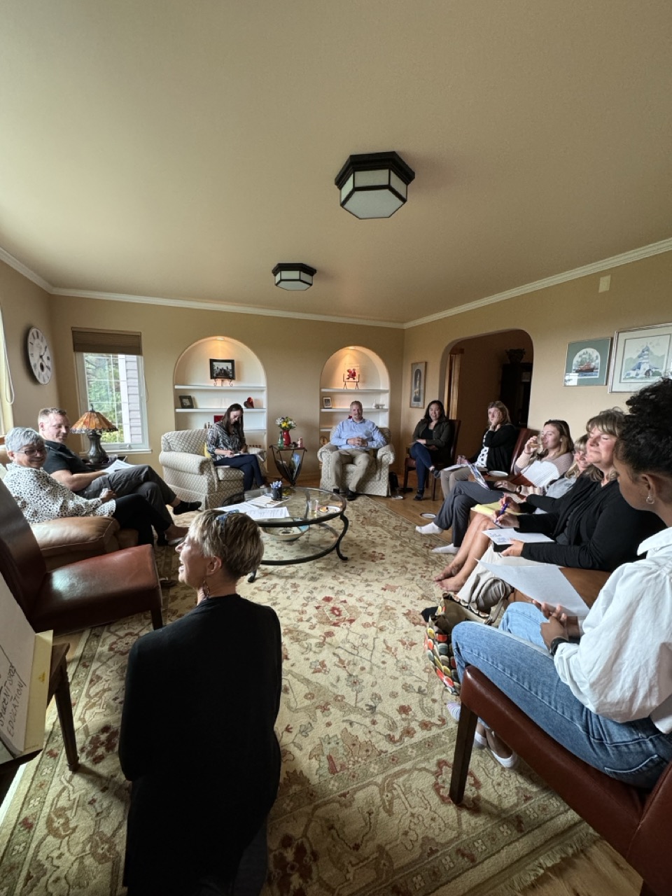 The Steering Committee plans the vision for BLOY 2024 at the previous recipient, Jo Heckman's house.