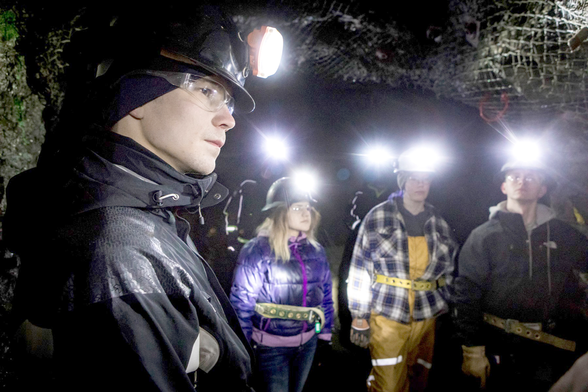 Students visiting mine