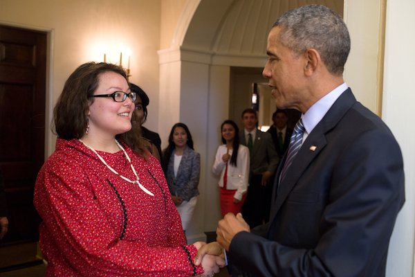 Geneva Wright meets President Obama in the White House. Official White House Photo by Pete Souza
