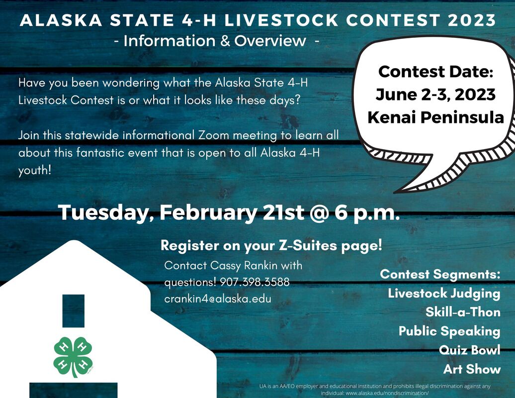 Alaska state livestock contest 2023 flier