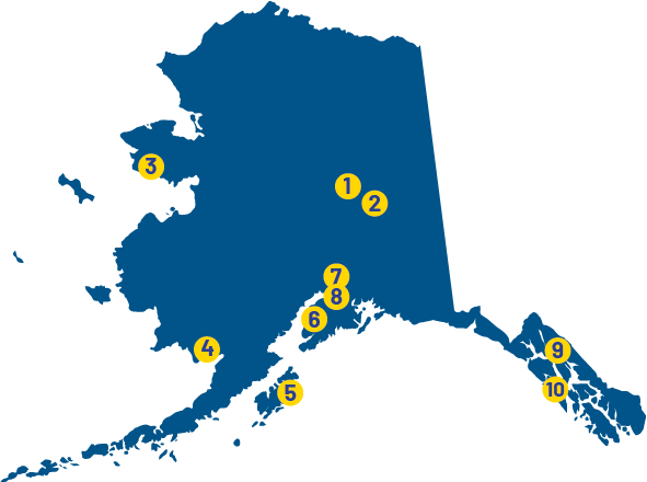 Office locations State of alaska map