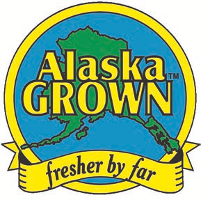 Logo with Alaska Grown written of the state of Alaska