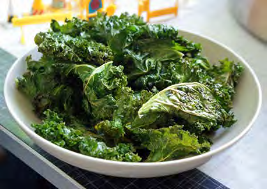 Prepared greens in a bowl