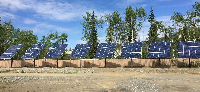 Pole mounted solar PV arrays in Eagle, Alaska