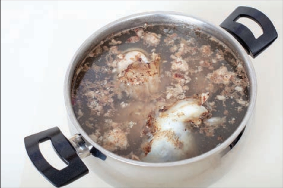 Pot of meat stock