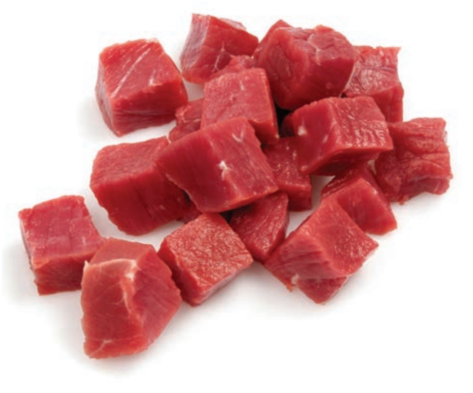 Cubes of meat