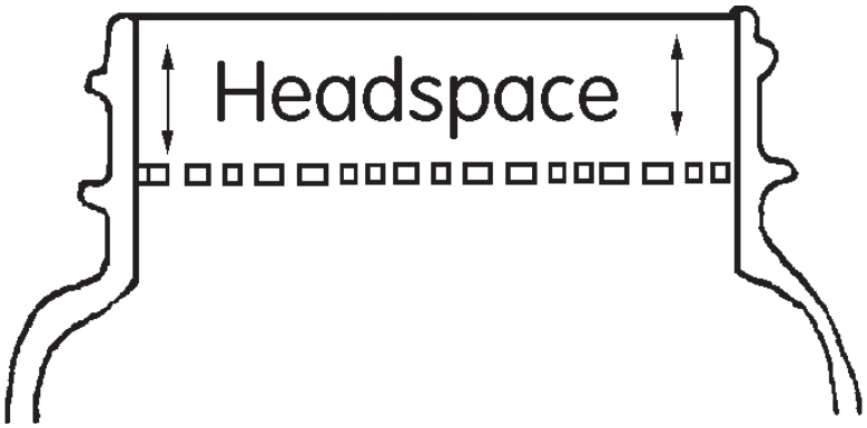Illustration showing headspace measurement