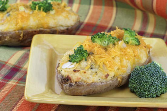 Twice baked potatoes on a plate