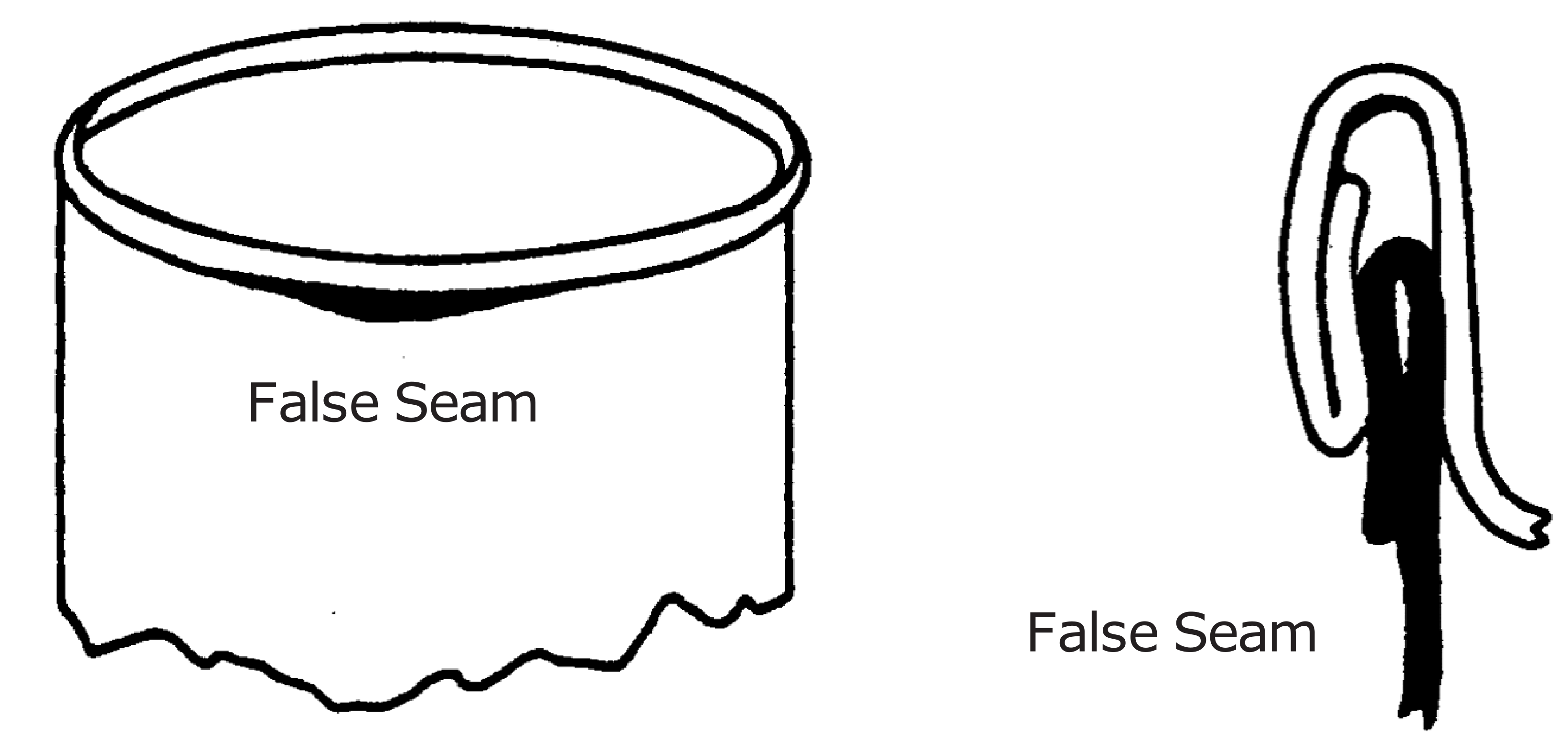 Two parts of a seam with both labeling the False seam