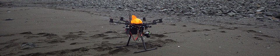 Unmanned aircraft on beach