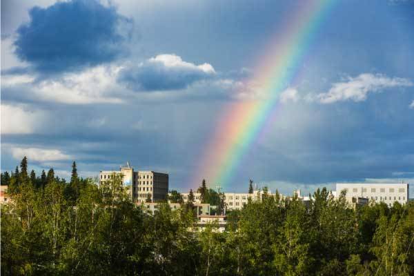 Rainbow over the Fairbanks campus