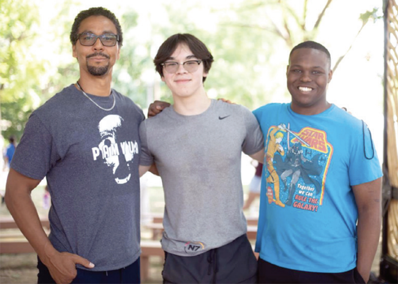 From left, Phillip Blanchette, Peter Griggs and London Walker took part in a folk festival in June in Washington, D.C., during which they presented Alaska Native athletic games, such as the One-Foot High Kick. Maria James Photo