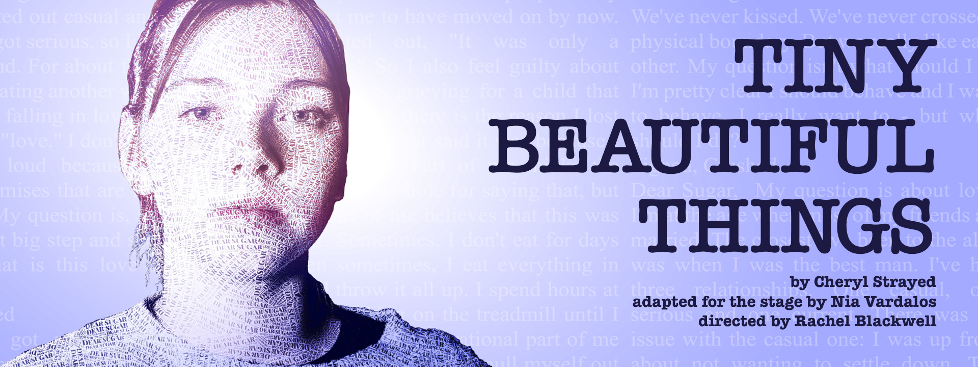 Banner with purple text portrait of Hannah Greene. Graphic by Kat Reichert