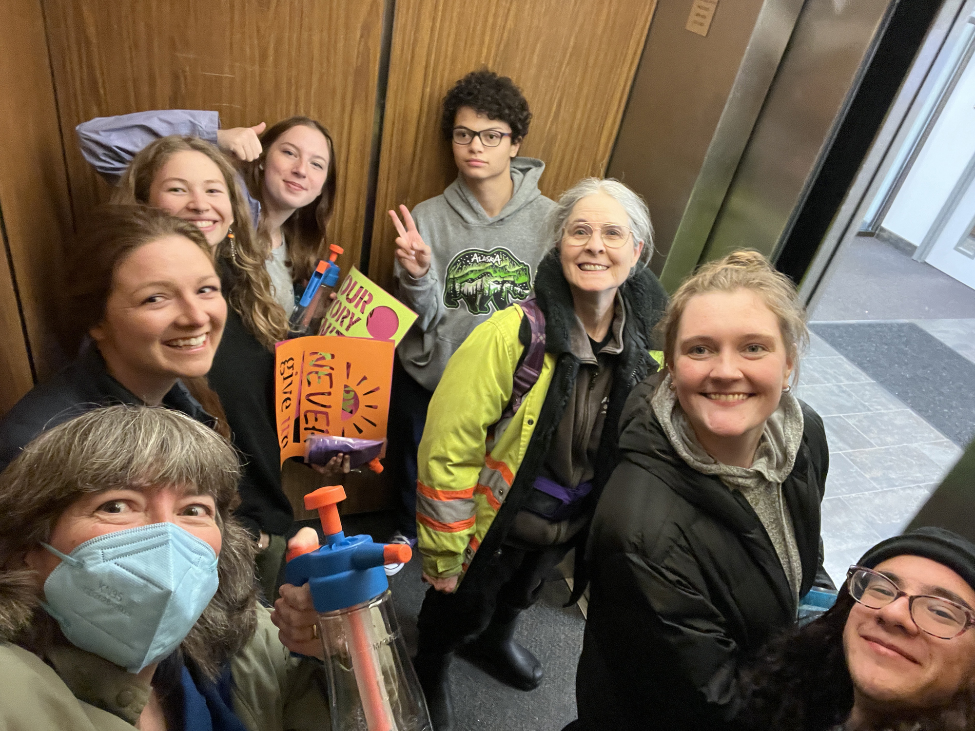 Students from the WGSS program gather before heading out to their Chalk the Walk event in September 2024. Photo courtesy of Carol Gray