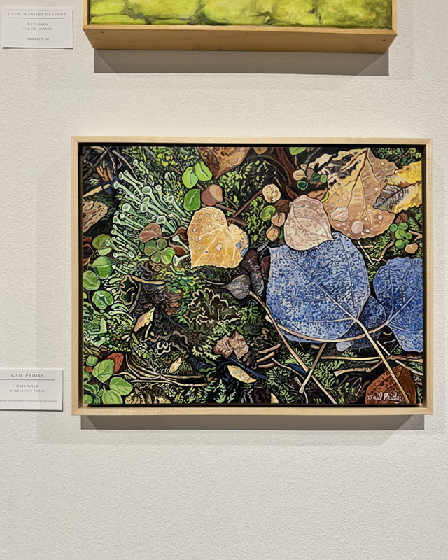 Forest floor painting by Gail Priday. UAF photo by Jamie Bennett