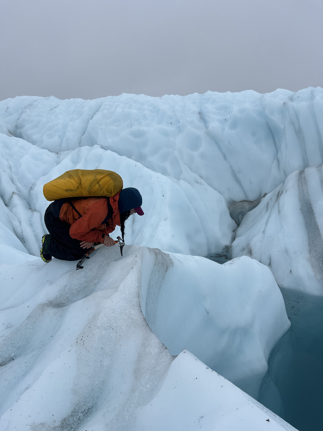 Ayona-Reily Dixon examining Castner Glacier. Photos courtesy of Bitzer & Dixon.