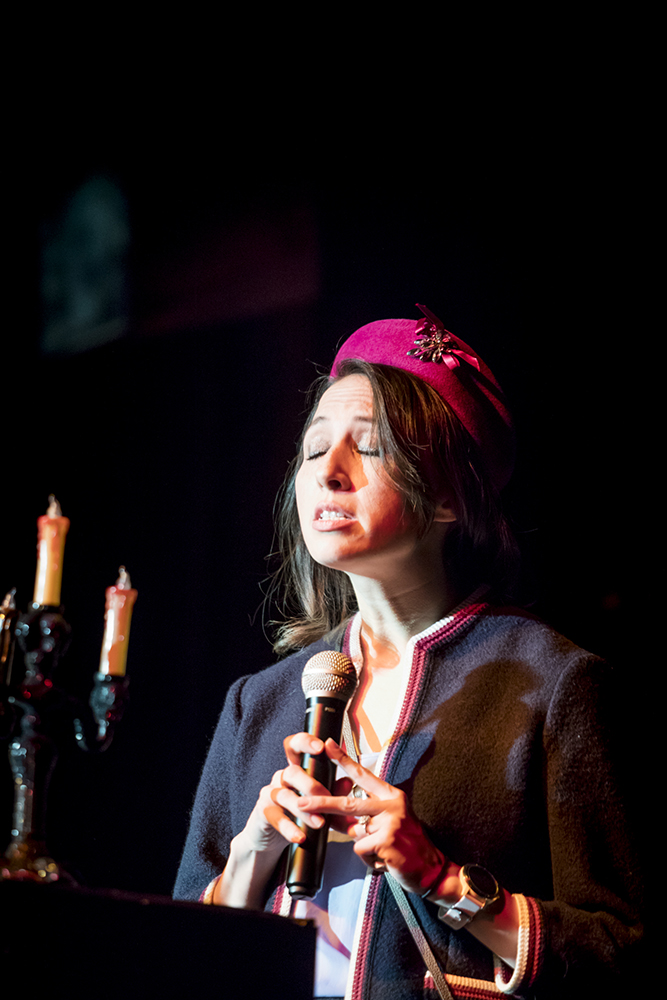 Performer at the 2018 Dead Writers event held at the Blue Loon. UAF Photo by Sarah Manriquez