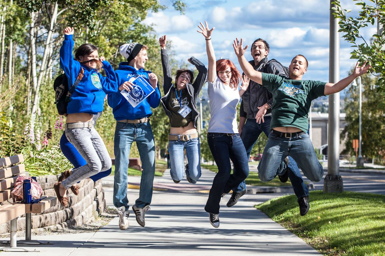 UAF Students Jumping