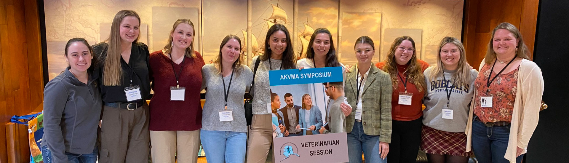 Group photo of vet med students attending a symposium