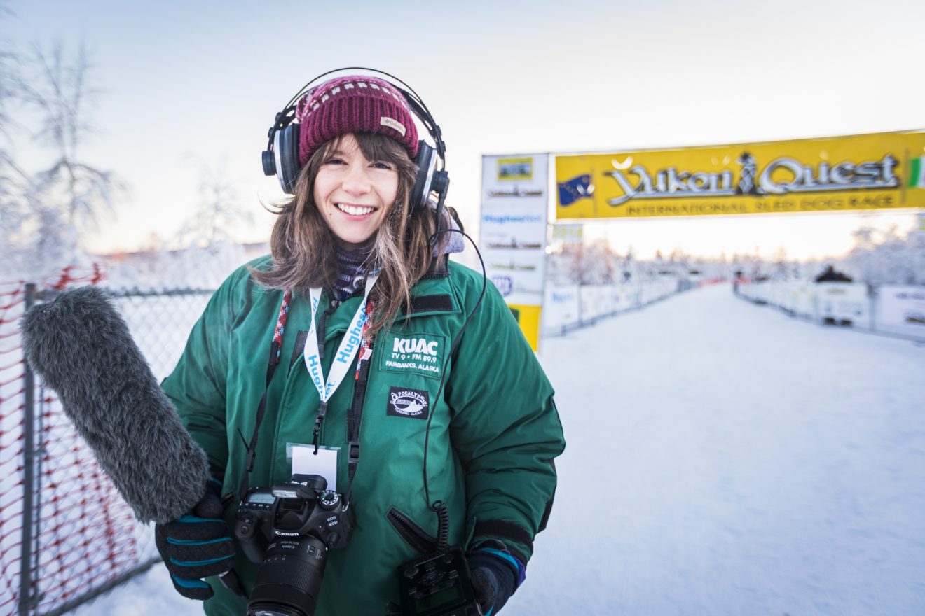 UAF photo by JR AnchetaZoë Rom is covering the 2018 Yukon Quest for KUAC.