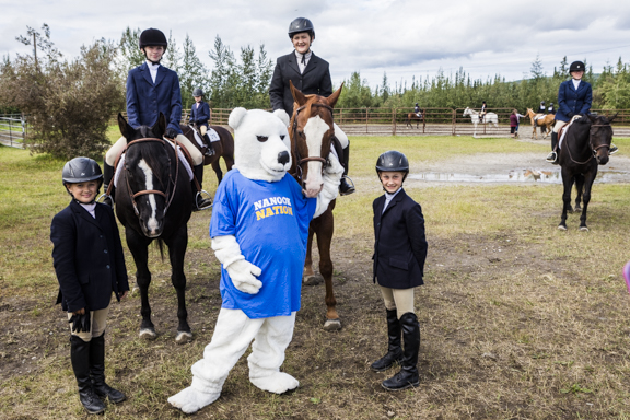 The Nook stops by the horse arena during UAF Day at the Tanana Valley State Fair on Tuesday, Aug. 7.