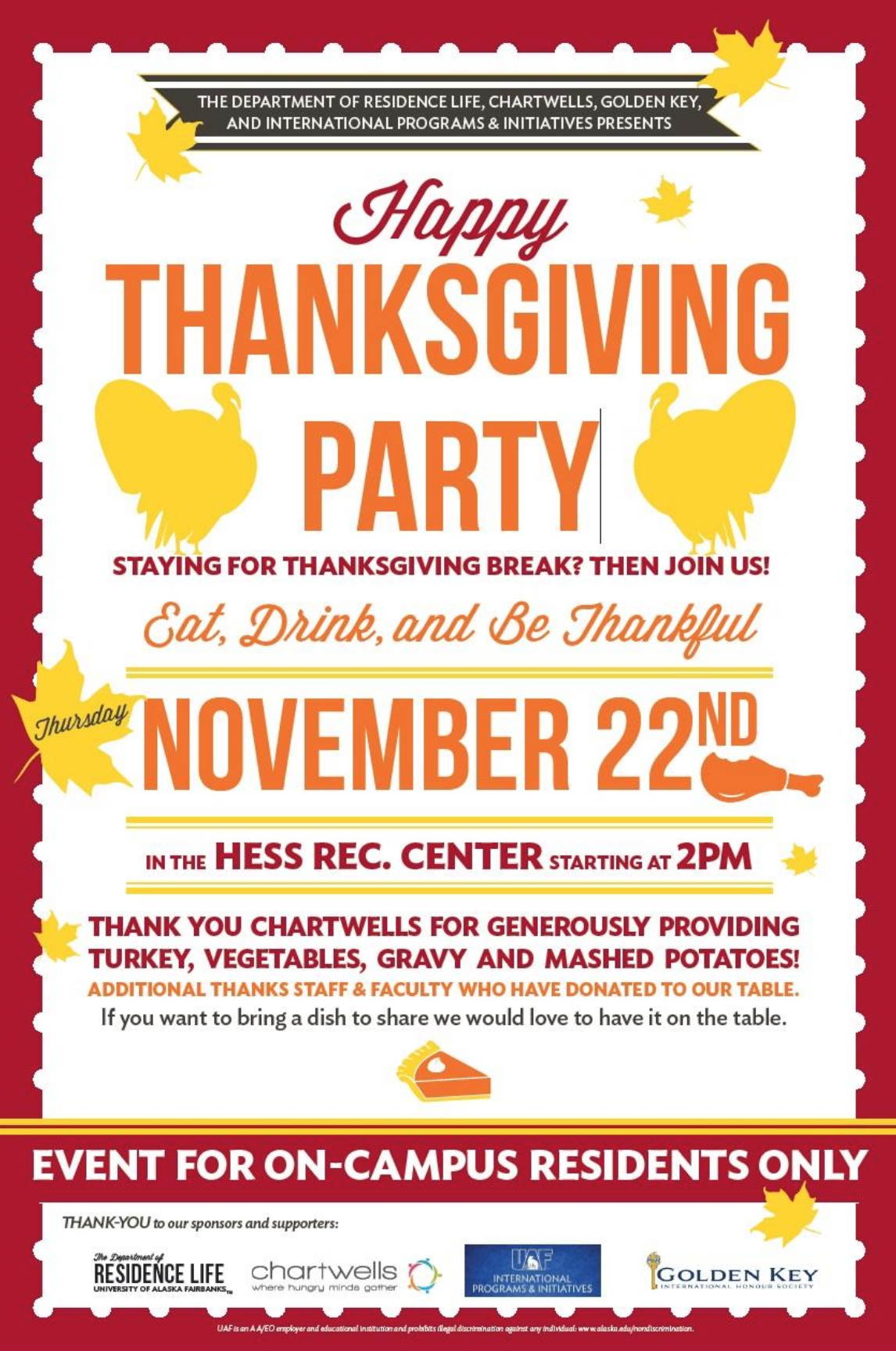 Thanksgiving ResLife flyer