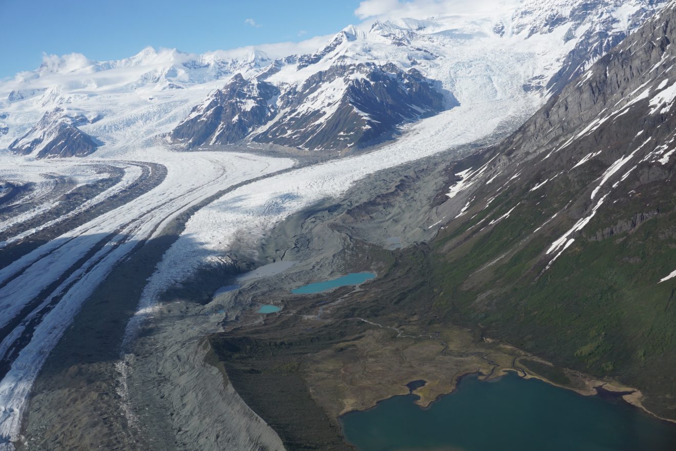 The Kennicott glacier in the Wrangell mountains, Alaska. Photo by Regine Hock. x