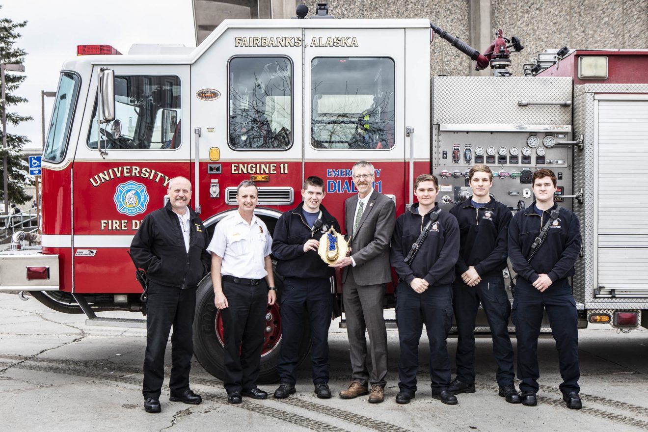The University Fire Department's Heart Walk team won the first week's Blue and Gold Shoe as part of the 2019 Heart Walk fundraising efforts.