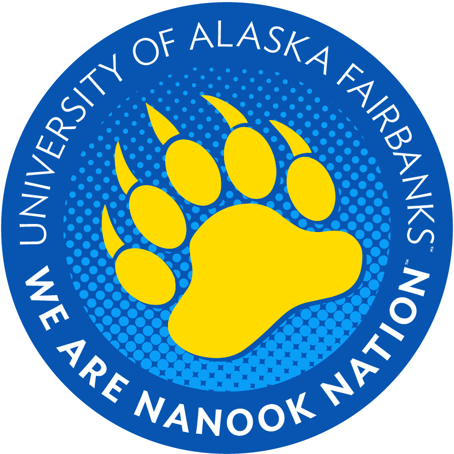 graphic of bear paw, written around it is "University of Alaska Fairbanks, We are Nanook Nation"