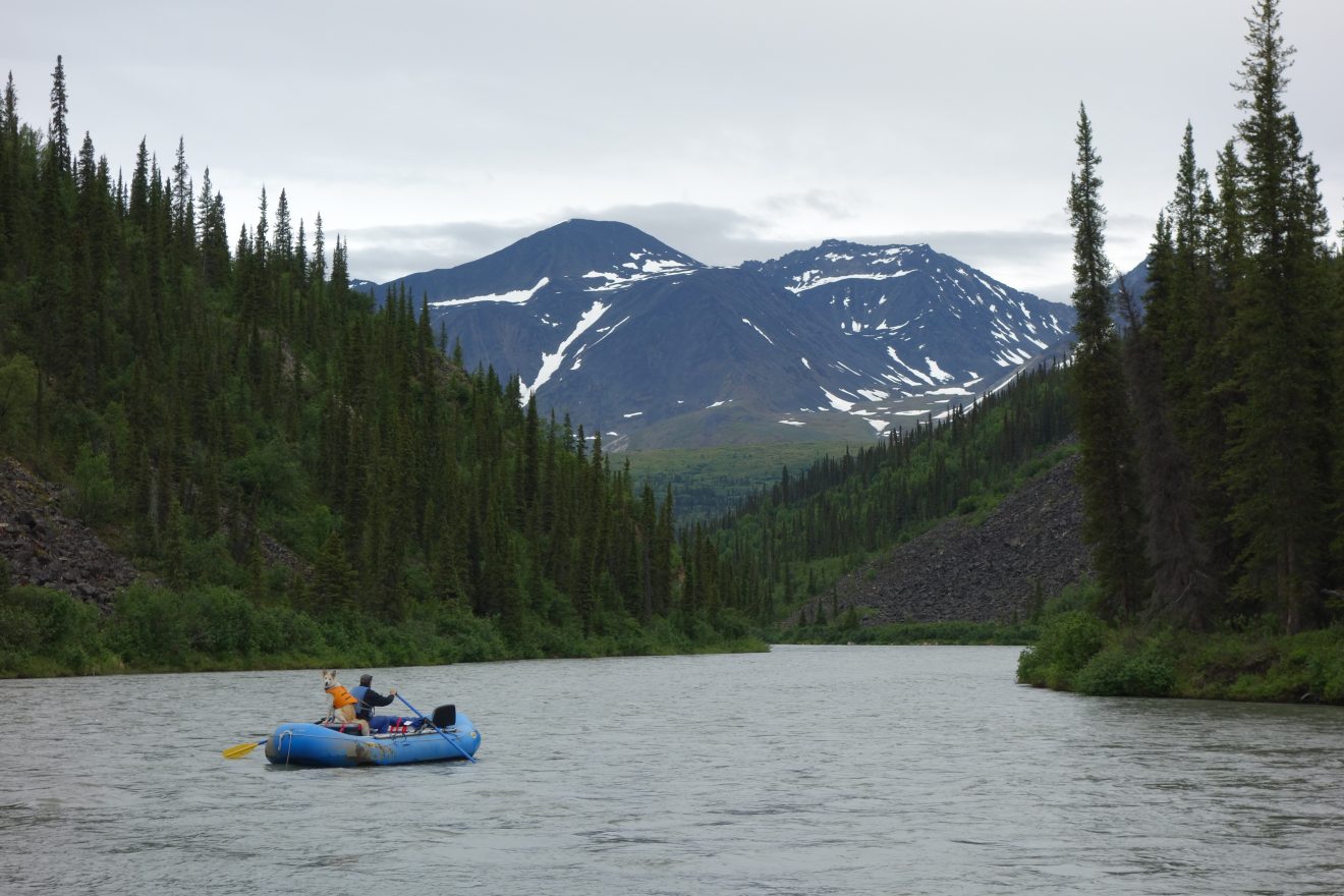 Rivers U-turn through Alaska Range