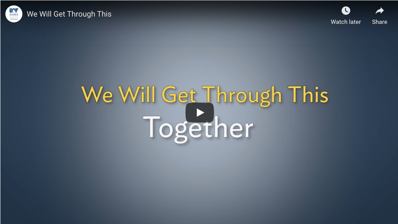 Video screen shot: We will get through this together