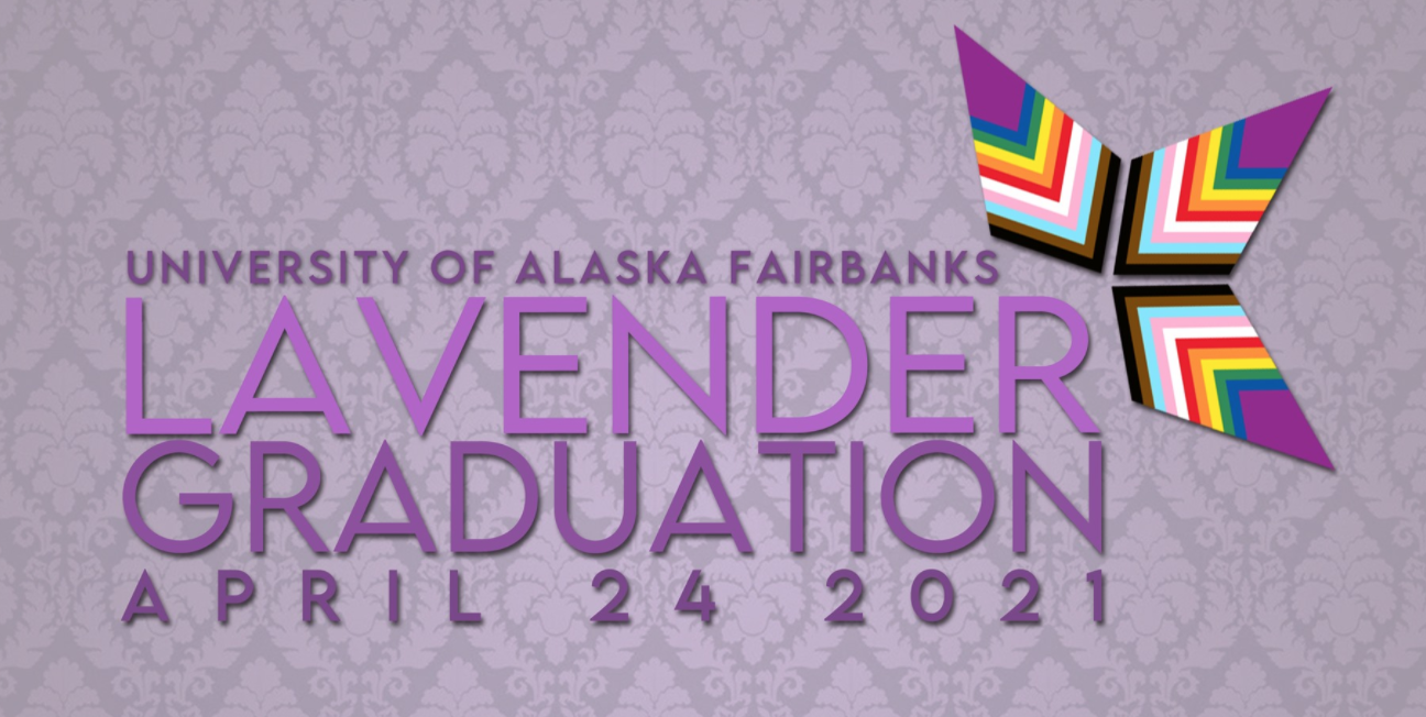 Graphic image for lavender graduation 2021 with date of April 24, 2021