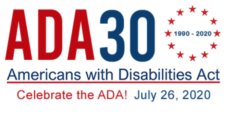 Logo to celebrate 30 years of the ADA, July 26, 2020
