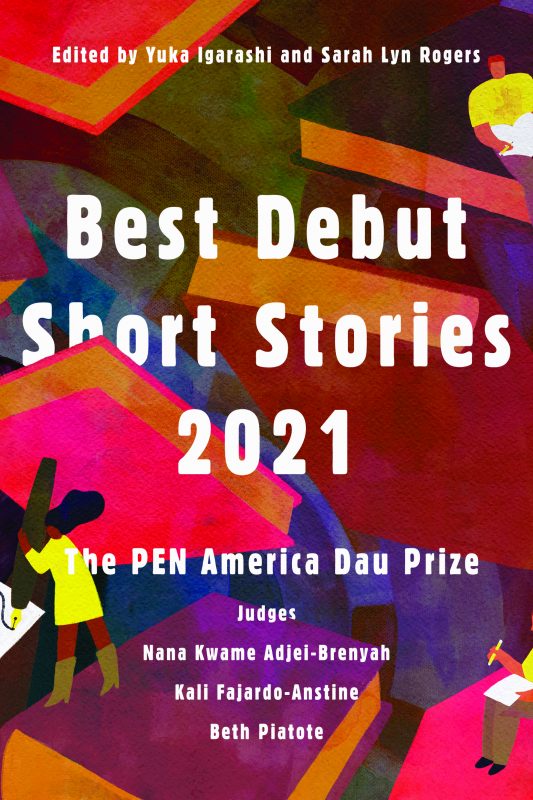 Cover art for Best Debut Short Stories 2021. Mostly just a bunch of shapeless colors.
