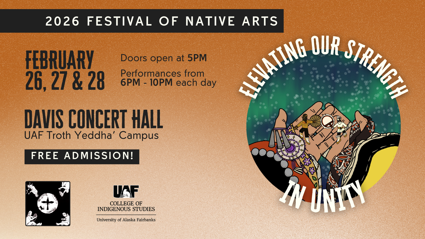 FNA header image stating the time and dates of festival during 2025