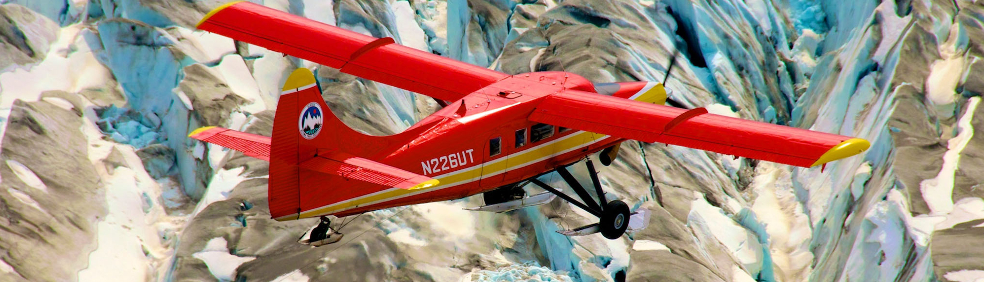 plane over glacier
