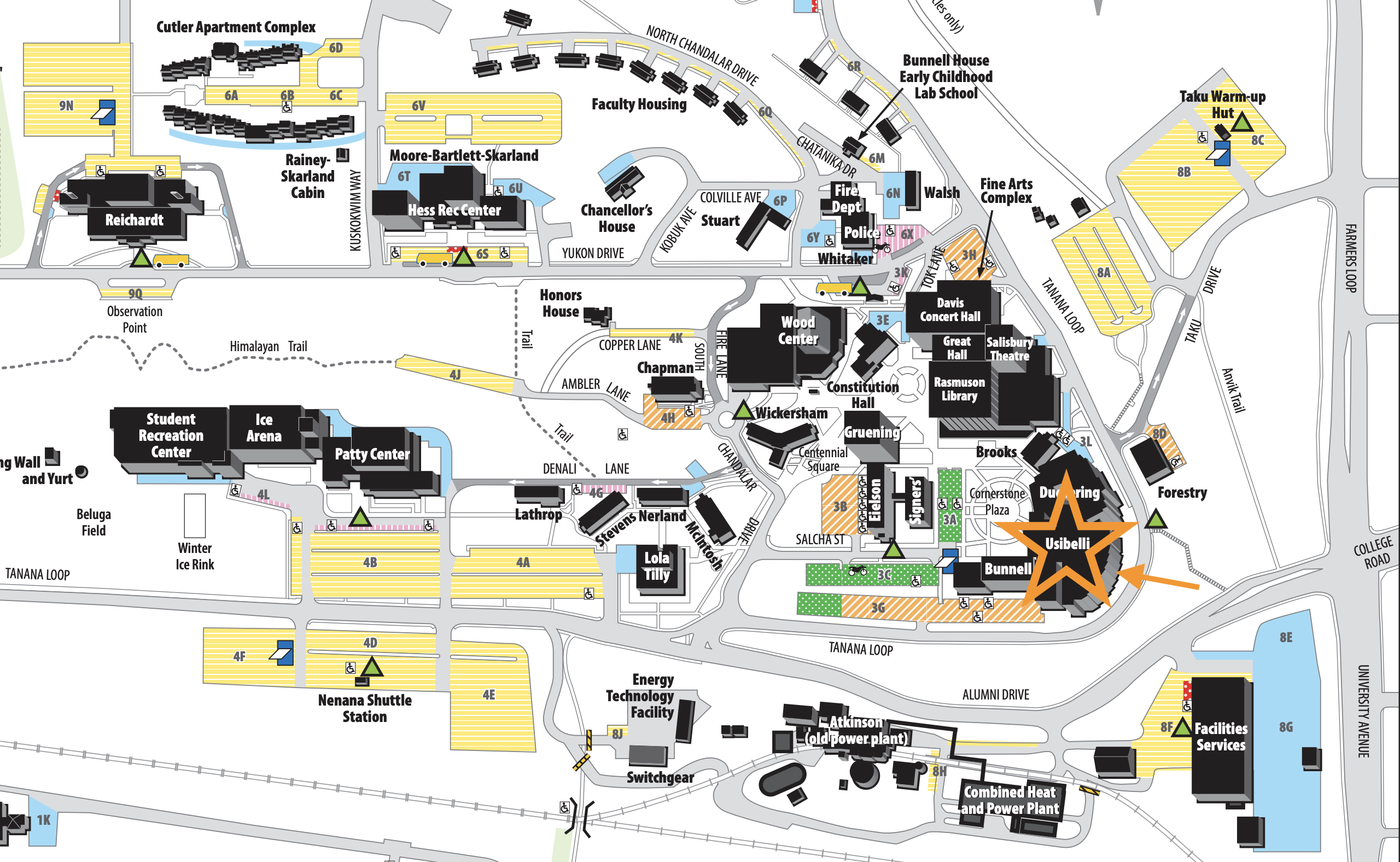 Map to New Graduate Student Orientation at Schaible Auditorium