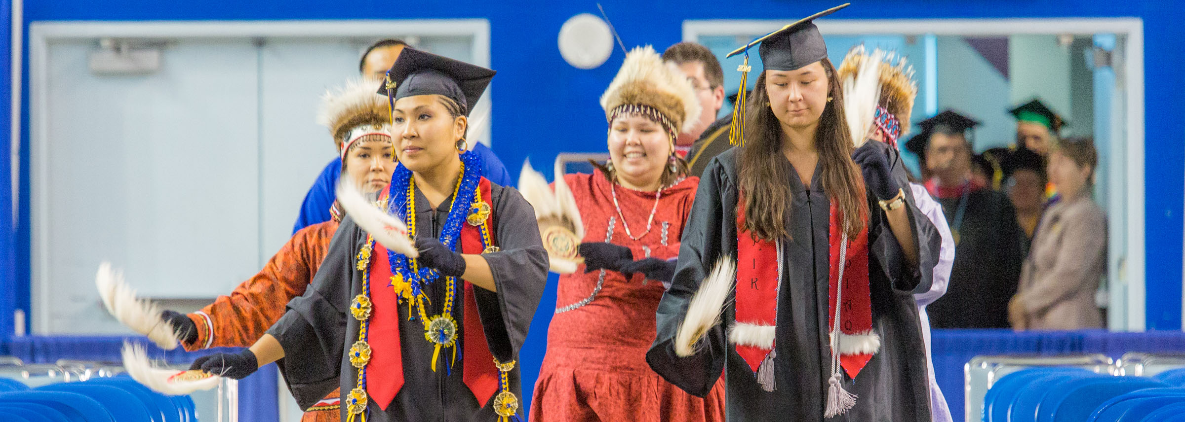 Inuyupiaq dancers perform at UAF Commencement.