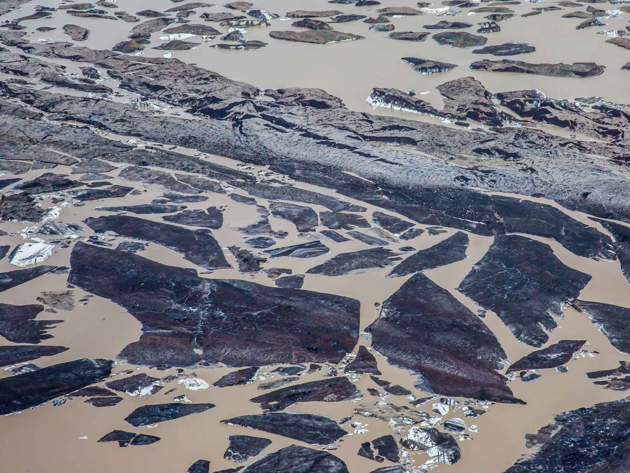 Spring ice breakup in Alaska.