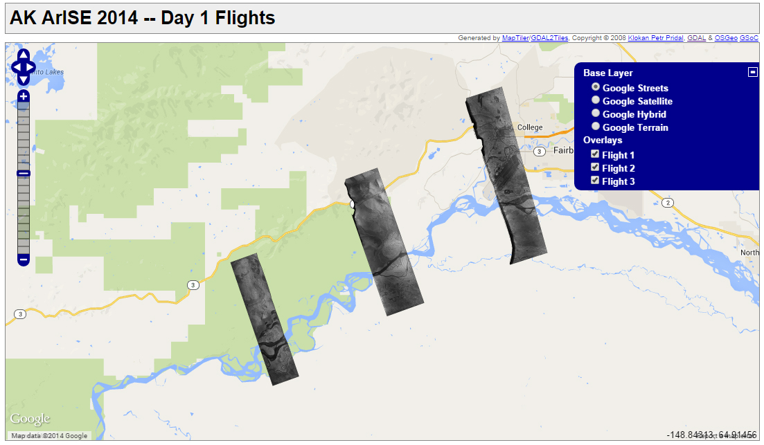 Radar images in map interface