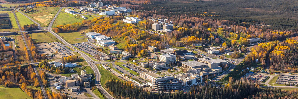Aerial view of the UAF campus