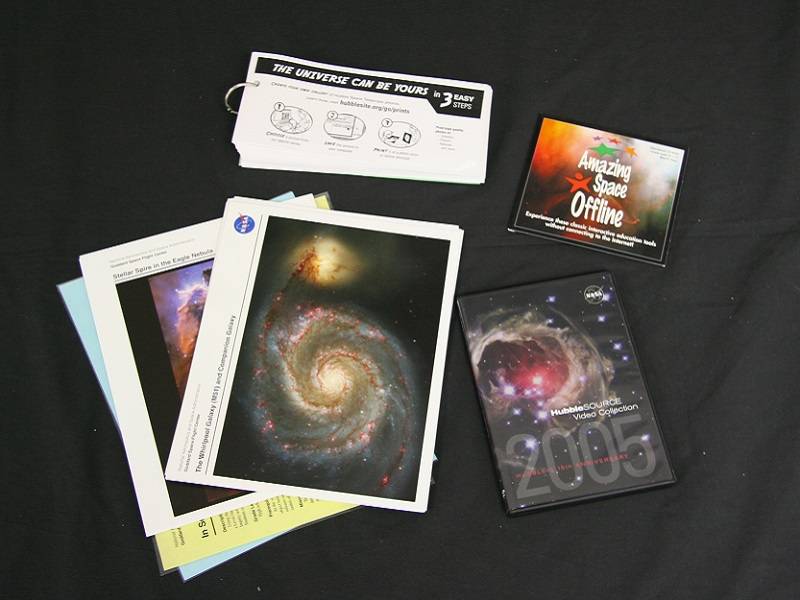 Hubble Resource Kit contents on a black background.
