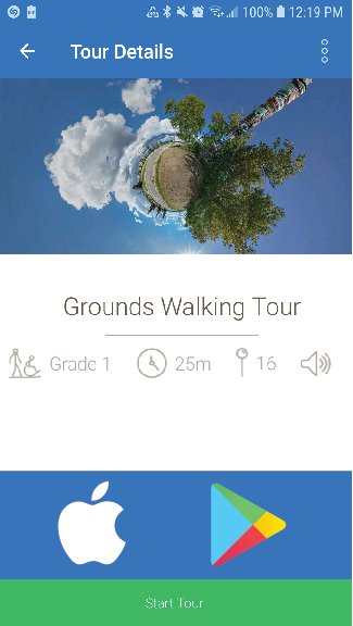 Mobile app grounds walking tour