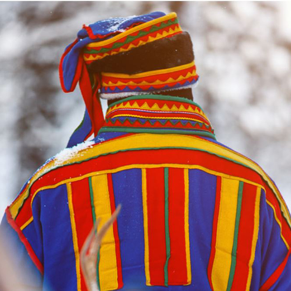 Colorful detail of the back of a traditional Sami jacket | Canva Photo