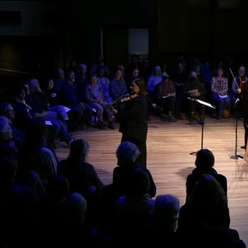 Members of Wild Shore New Music play for a crowd as part of the 2024-2025 Circumpolar Music Series at UAF. Photo courtesy of the UAF Department of Music