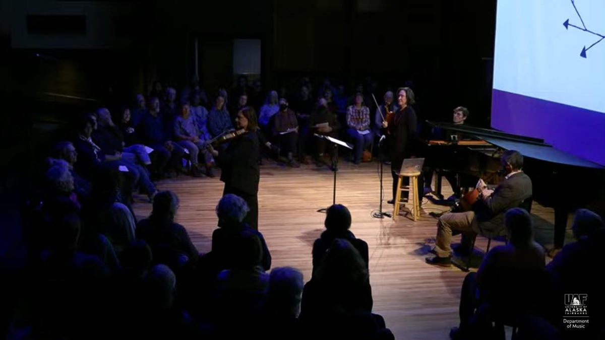 Members of Wild Shore New Music play for a crowd as part of the Circumpolar Music Series. Image courtesy of the UAF Music Department